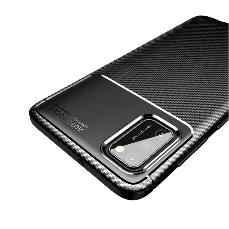 Cover for Samsung Galaxy A02s Sort Fleksibel Kulfibertekstur