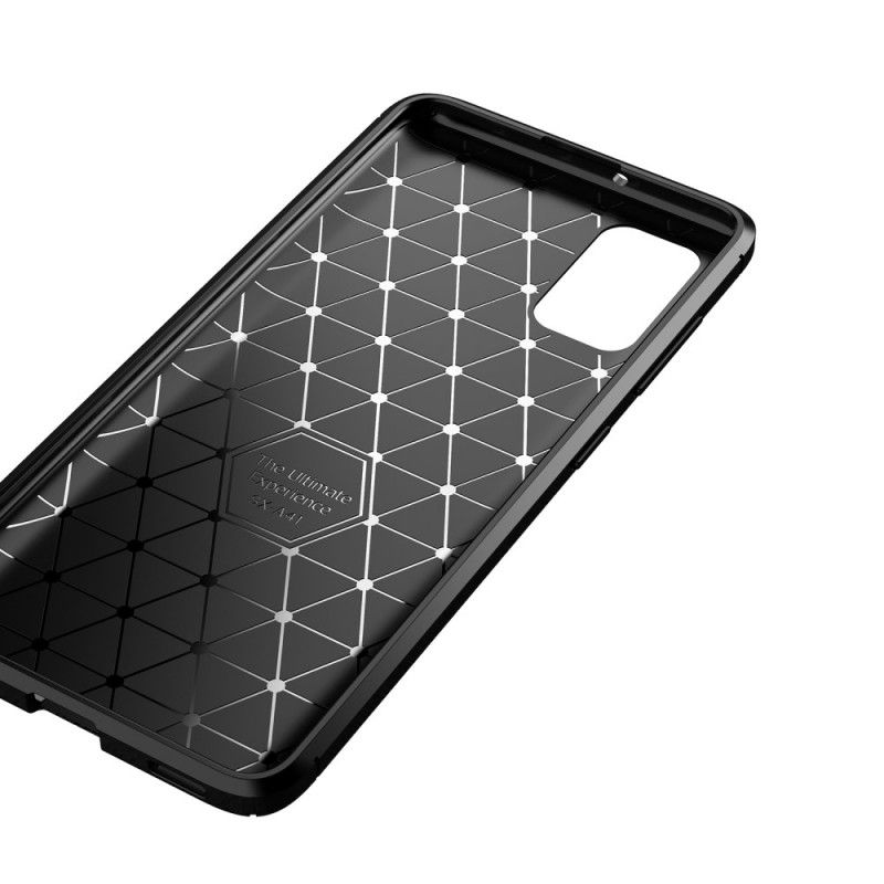 Cover for Samsung Galaxy A02s Sort Fleksibel Kulfibertekstur