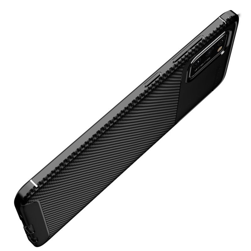 Cover for Samsung Galaxy A02s Sort Fleksibel Kulfibertekstur