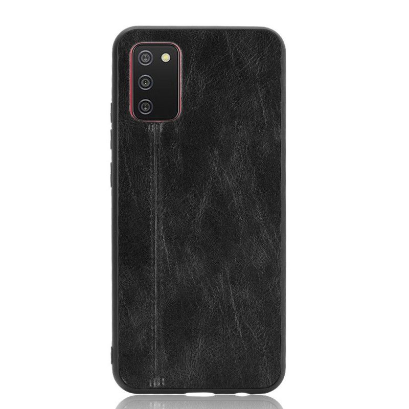 Cover for Samsung Galaxy A02s Sort Syet Lædereffekt