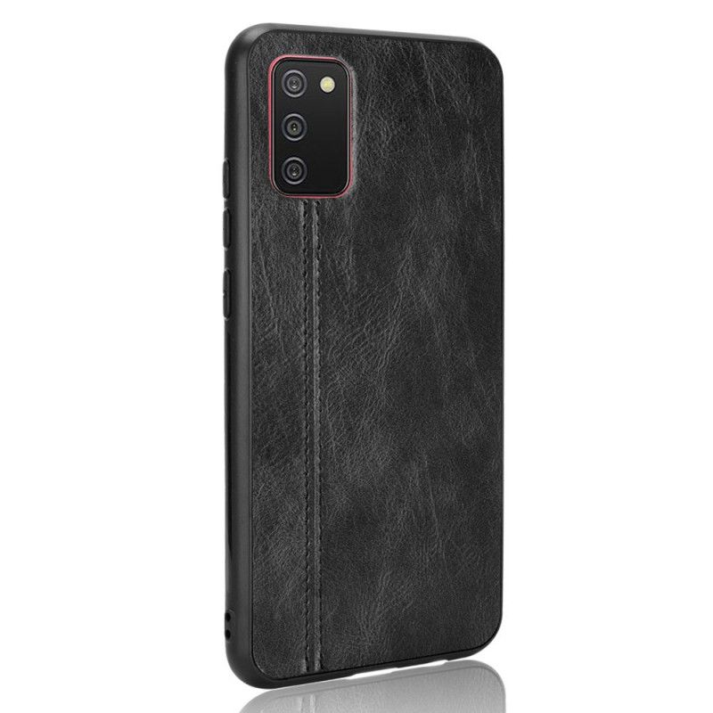 Cover for Samsung Galaxy A02s Sort Syet Lædereffekt