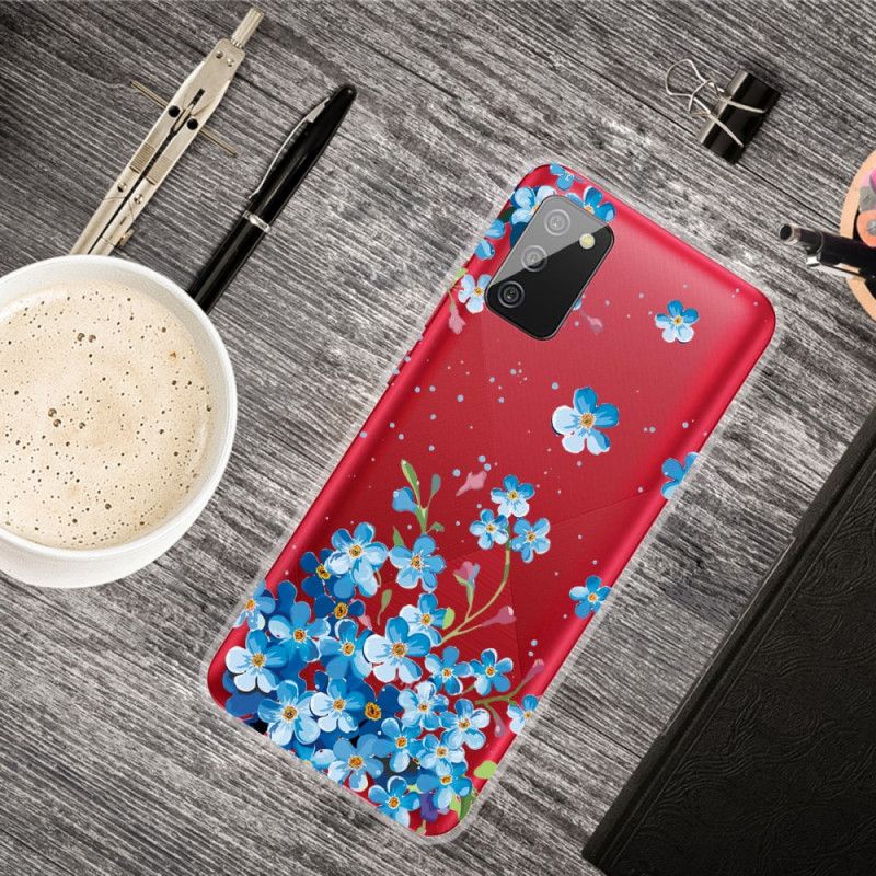 Cover Samsung Galaxy A02s Blå Blomster Beskyttelse