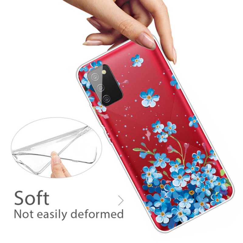 Cover Samsung Galaxy A02s Blå Blomster Beskyttelse