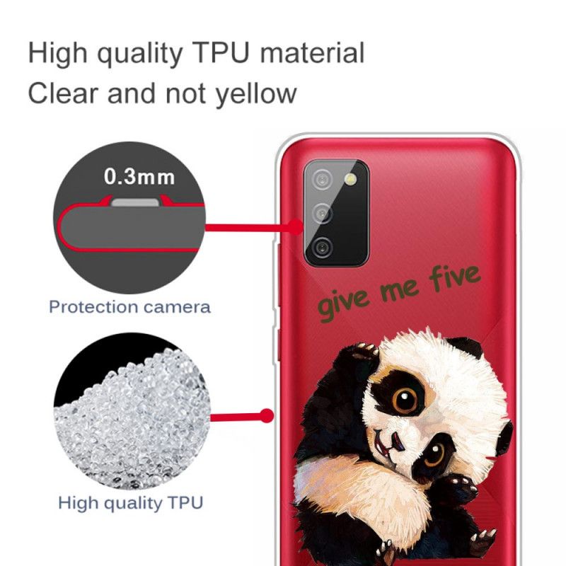 Cover Samsung Galaxy A02s Gennemsigtig Panda Giver Mig Fem