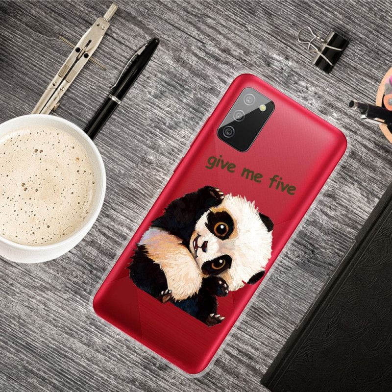 Cover Samsung Galaxy A02s Gennemsigtig Panda Giver Mig Fem