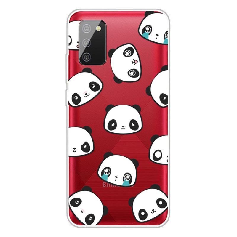 Cover Samsung Galaxy A02s Gennemsigtige Sentimentale Pandaer