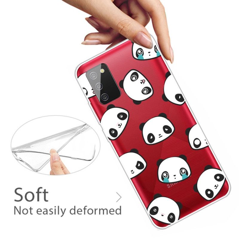 Cover Samsung Galaxy A02s Gennemsigtige Sentimentale Pandaer