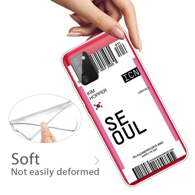 Cover Samsung Galaxy A02s Magenta Boardingkort Til Seoul