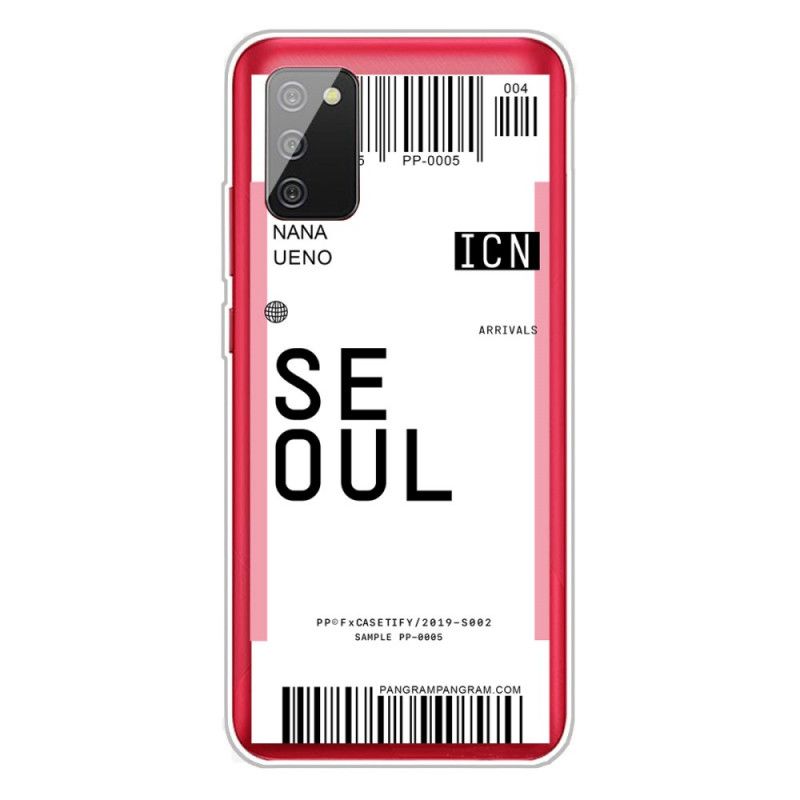 Cover Samsung Galaxy A02s Magenta Boardingkort Til Seoul