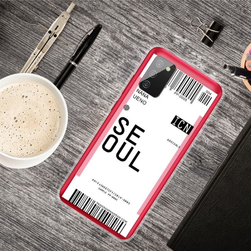 Cover Samsung Galaxy A02s Magenta Boardingkort Til Seoul