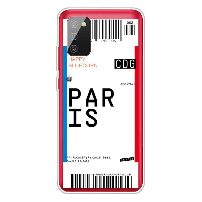 Cover Samsung Galaxy A02s Mobilcover Boardingkort Til Paris