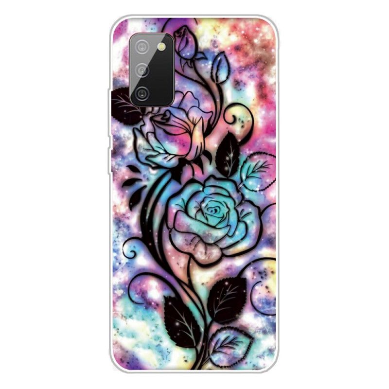 Cover Samsung Galaxy A02s Mobilcover Grafisk Blomst