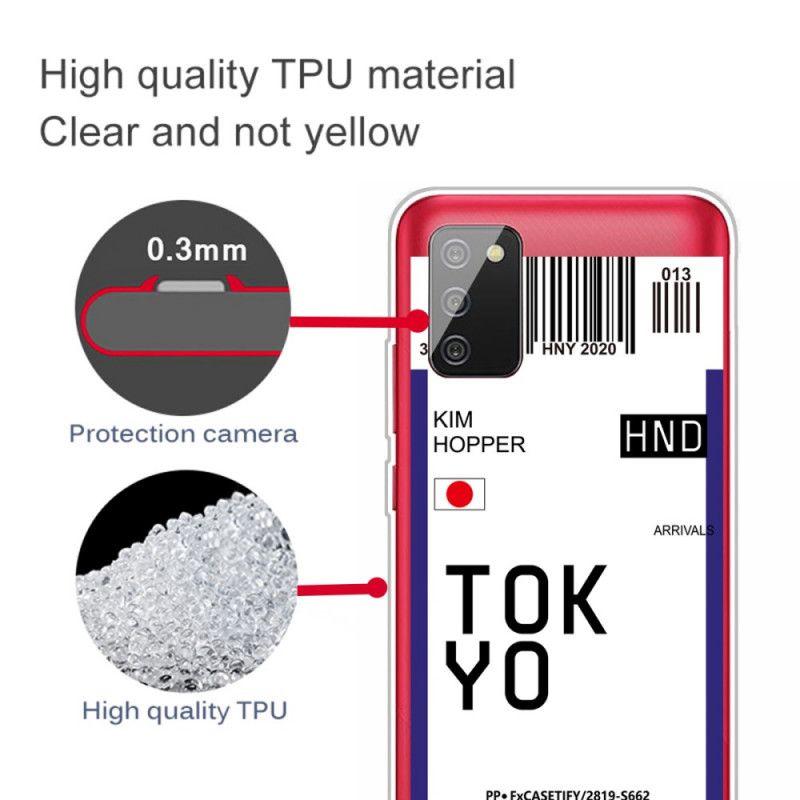 Cover Samsung Galaxy A02s Mørkeblå Boardingkort Tokyo Beskyttelse