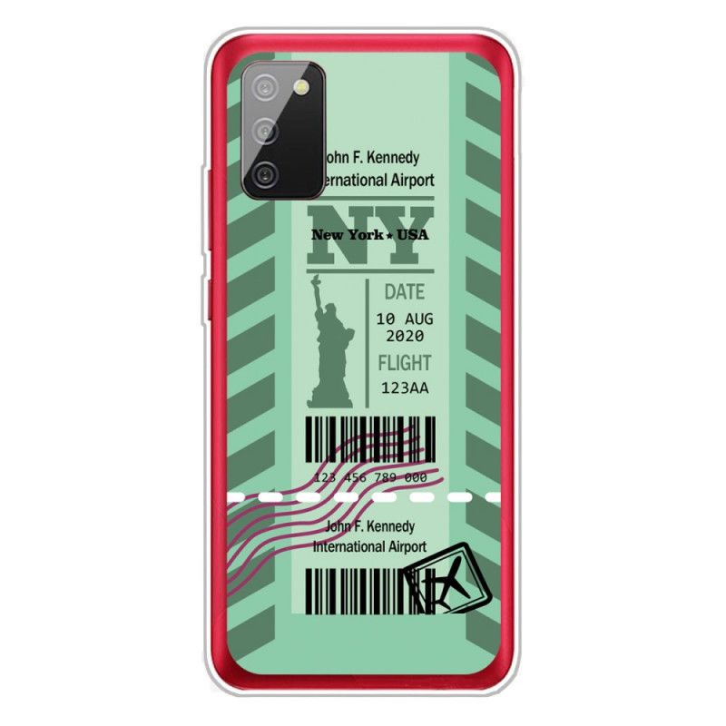 Cover Samsung Galaxy A02s Sort Boardingkort Til New York