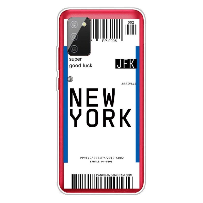 Cover Samsung Galaxy A02s Sort Boardingkort Til New York