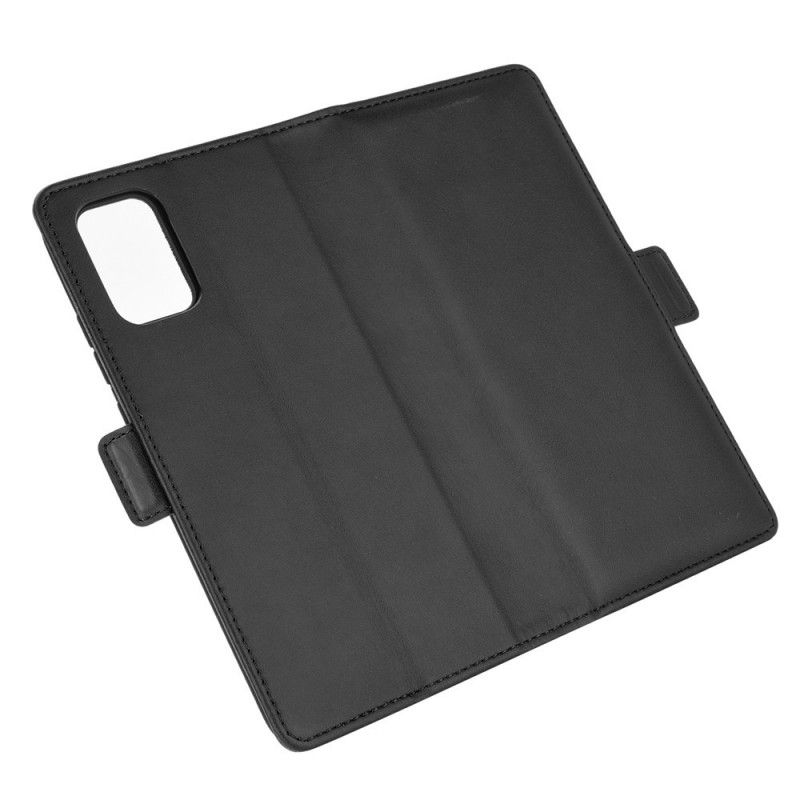 Flip Cover Læder Samsung Galaxy A02s Sort Dobbelt Flap Original