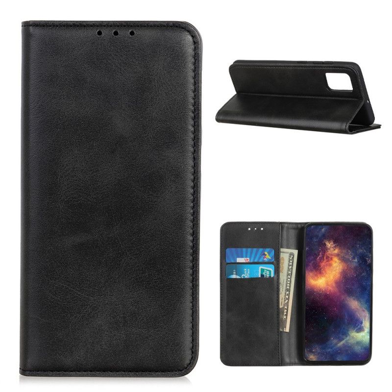 Læder Cover Samsung Galaxy A02s Sort Elegant Split Læder