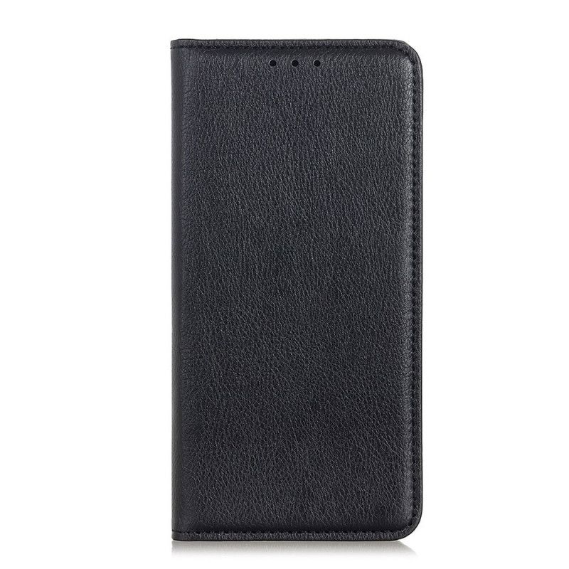 Læder Cover Samsung Galaxy A02s Sort Elegant Split Lychee Læder Beskyttelse