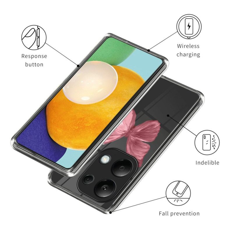 Cover Xiaomi Redmi Note 13 Pro 4g Lyserød Sommerfugl