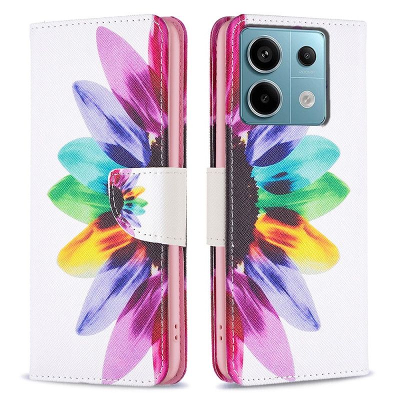 Flip Cover Til Xiaomi Redmi Note 13 Pro 4g Akvarelblomst