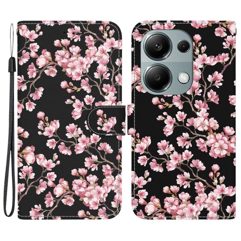 Flip Cover Til Xiaomi Redmi Note 13 Pro 4g Omspændte Blommeblomster