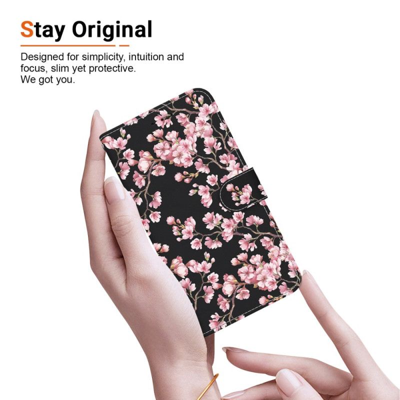 Flip Cover Til Xiaomi Redmi Note 13 Pro 4g Omspændte Blommeblomster