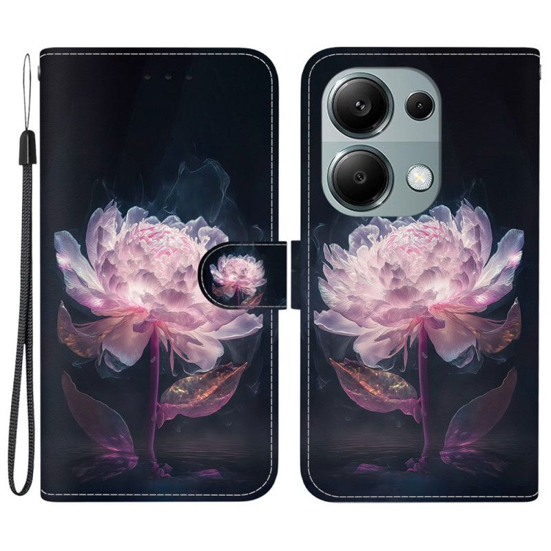 Flip Cover Xiaomi Redmi Note 13 Pro 4g Lilla Peony Strap Case