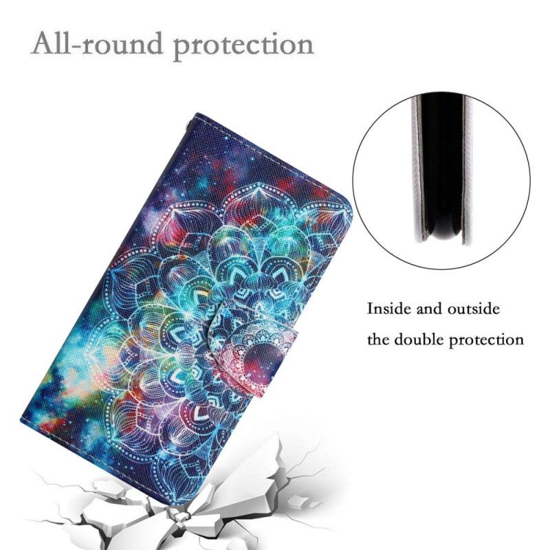 Flip Cover Xiaomi Redmi Note 13 Pro 4g Stjernehimmel Og Lanyard Mandala