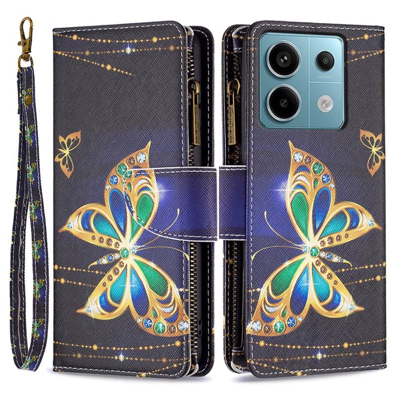 Flip Cover Xiaomi Redmi Note 13 Pro 4g Strass Sommerfuglepung Med Rem