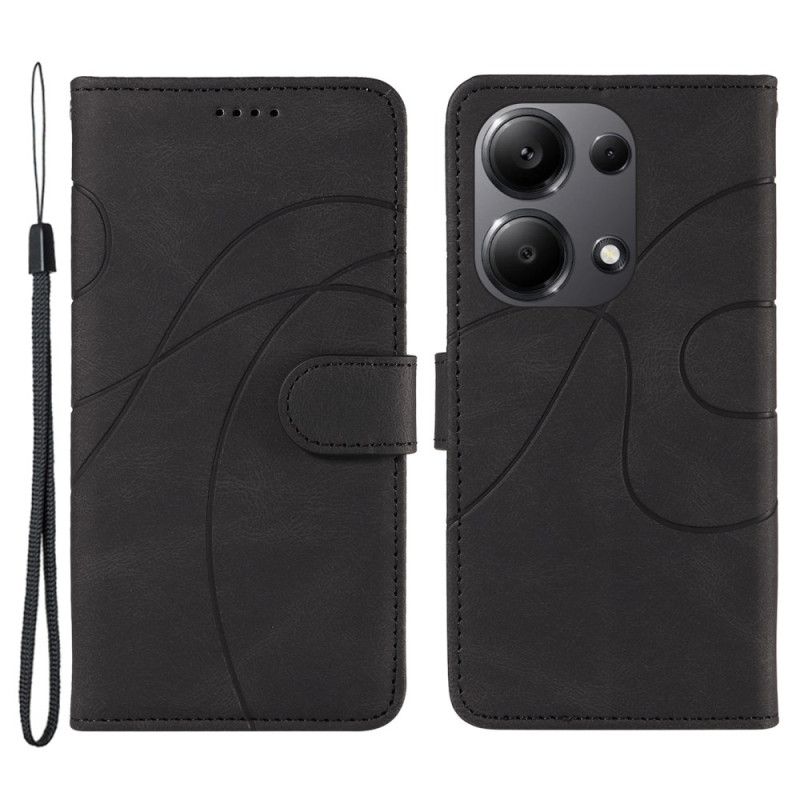 Læder Cover Xiaomi Redmi Note 13 Pro 4g Telefon Etui Bølgelinjer