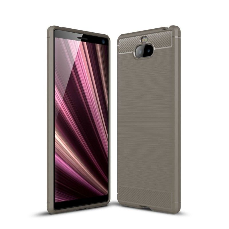 Cover Sony Xperia 10 Sort Børstet Kulfiber