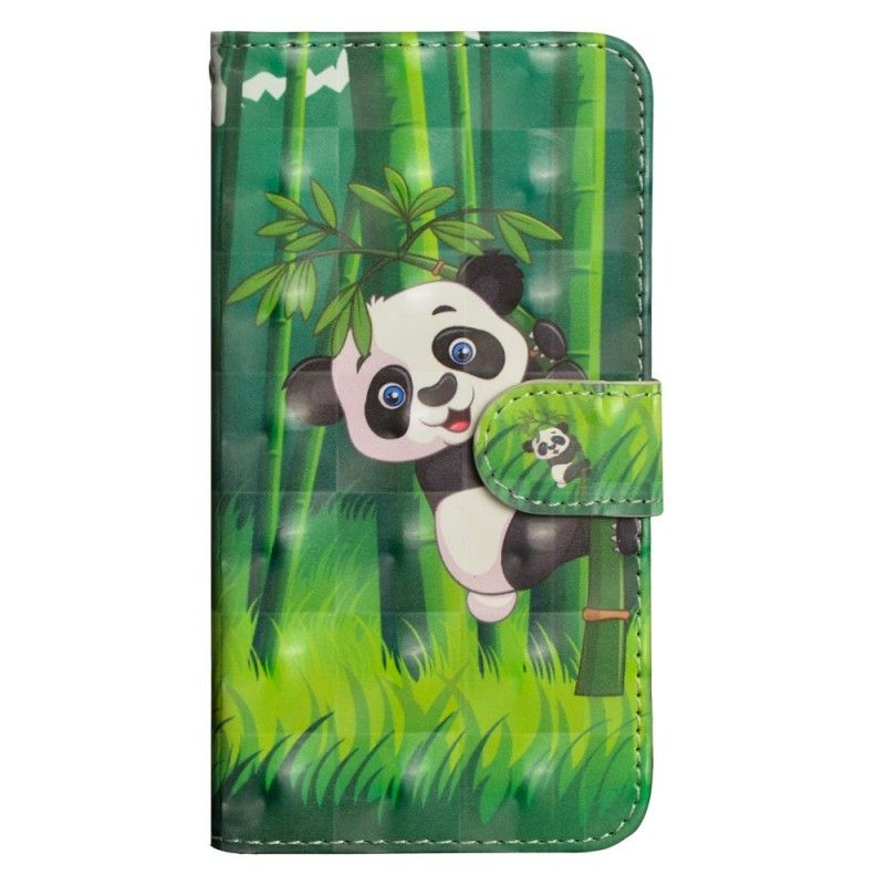 Flip Cover Læder Sony Xperia 10 Panda Og Bambus Beskyttelse