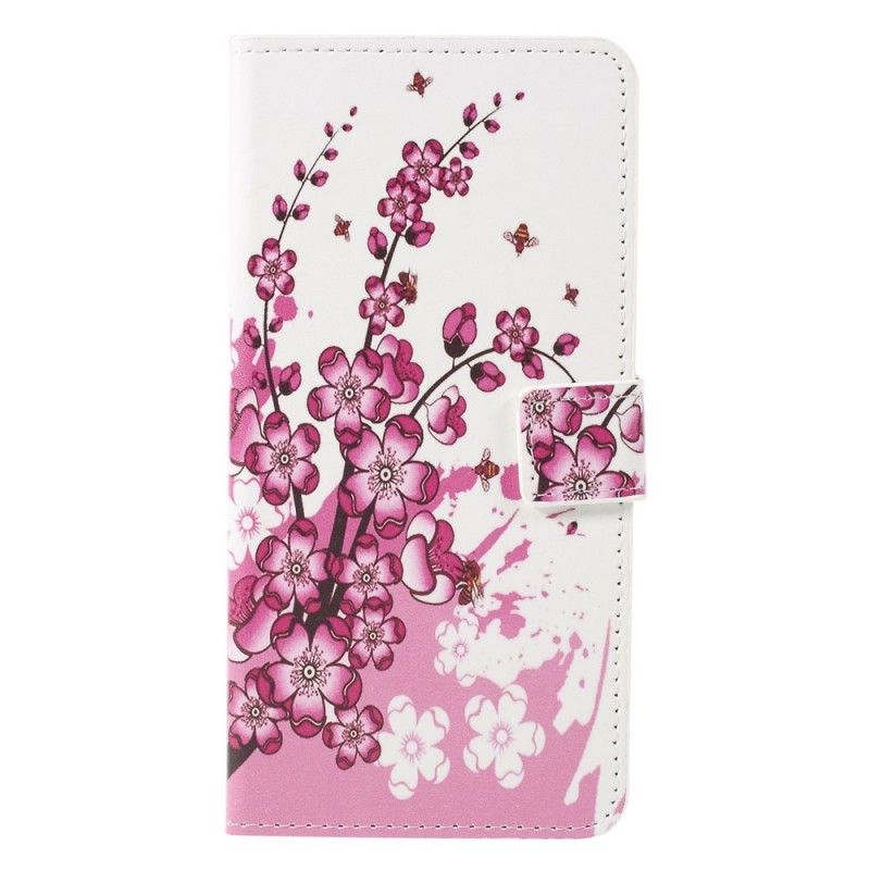 Flip Cover Sony Xperia 10 Lilla Tropiske Blomster