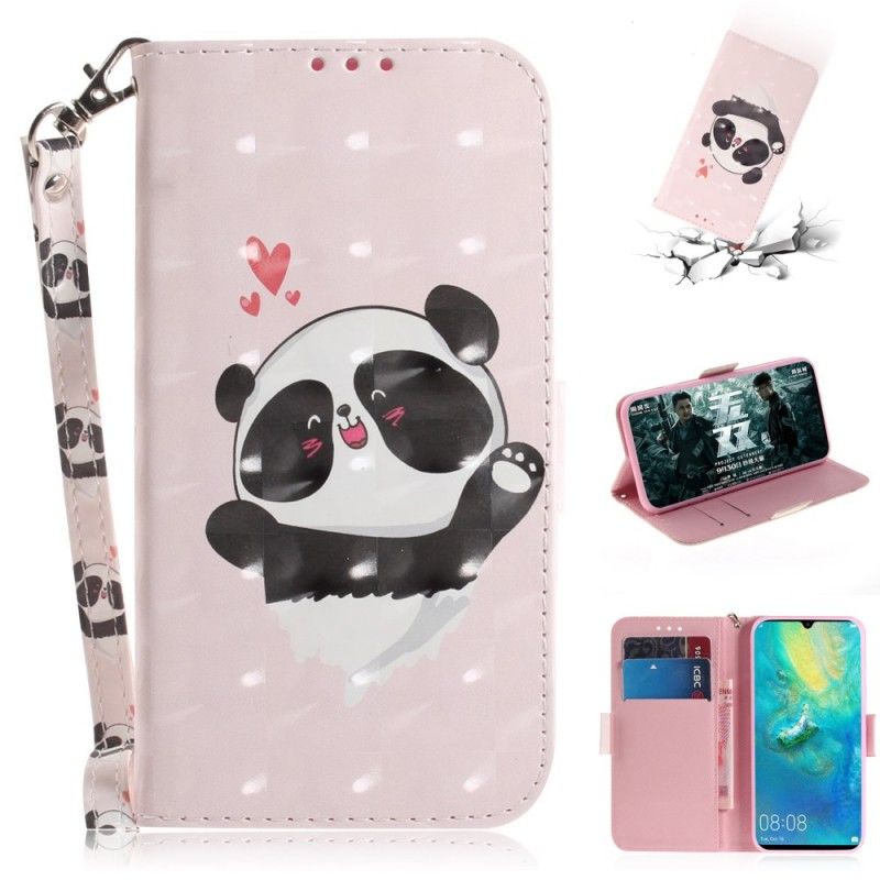 Flip Cover Sony Xperia 10 Mobilcover Pandakærlighed Med Rem