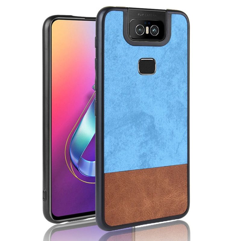 Cover Asus ZenFone 6 Grå Tofarvet Imiteret Læder Original