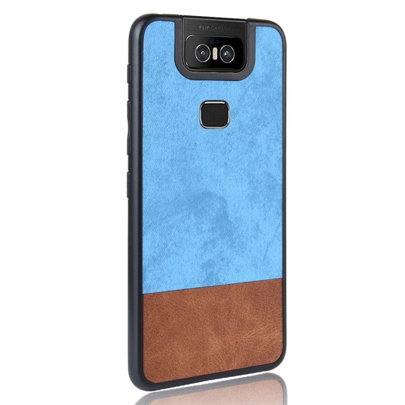 Cover Asus ZenFone 6 Grå Tofarvet Imiteret Læder Original