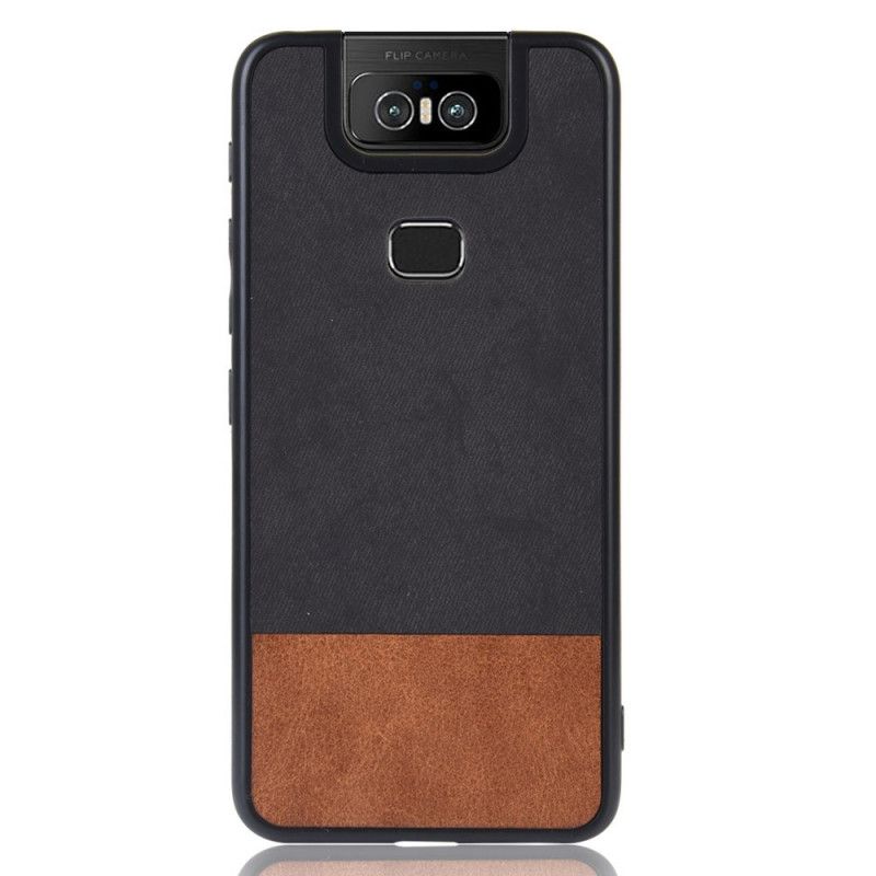 Cover Asus ZenFone 6 Grå Tofarvet Imiteret Læder Original