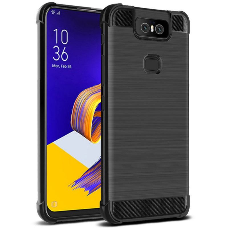 Cover Asus ZenFone 6 Mobilcover Imak Børstet Kulfiber