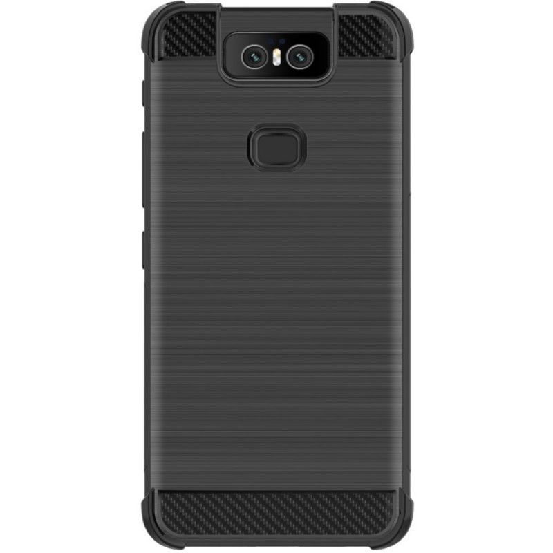 Cover Asus ZenFone 6 Mobilcover Imak Børstet Kulfiber