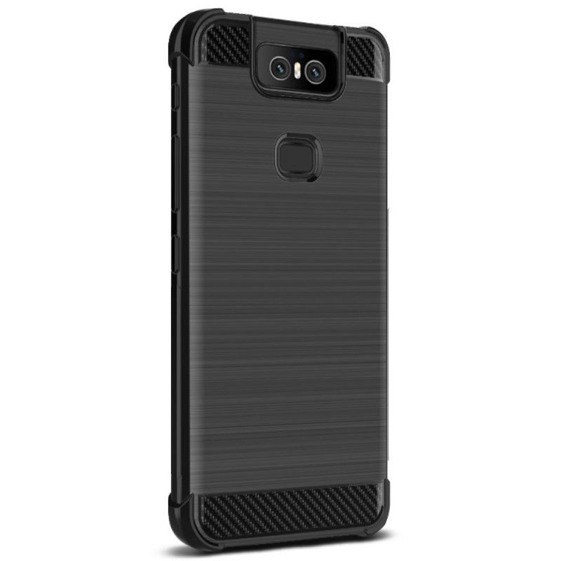 Cover Asus ZenFone 6 Mobilcover Imak Børstet Kulfiber