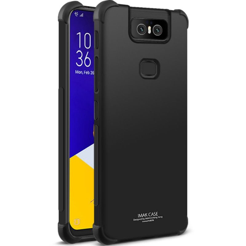 Cover Asus ZenFone 6 Sort Fleksibel Silikone Med Imak Skærmfilm