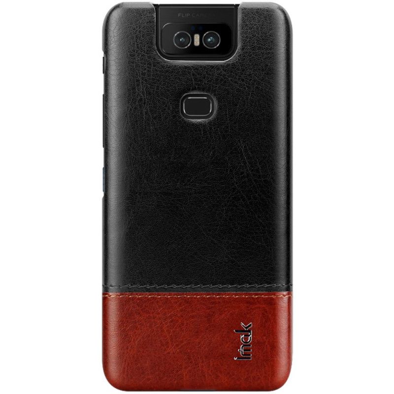 Cover Asus ZenFone 6 Sort Imak Ruiyi Serie Læder Effekt