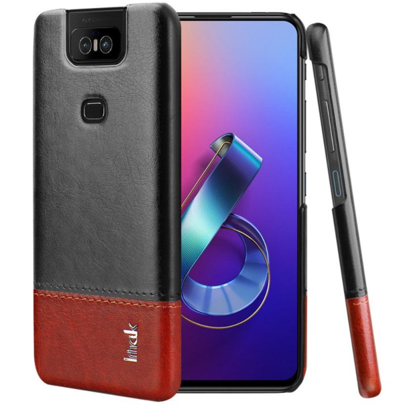 Cover Asus ZenFone 6 Sort Imak Ruiyi Serie Læder Effekt