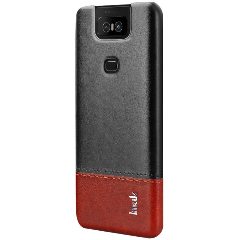 Cover Asus ZenFone 6 Sort Imak Ruiyi Serie Læder Effekt