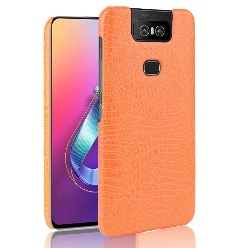 Cover Asus ZenFone 6 Sort Mobilcover Krokodillehudeffekt