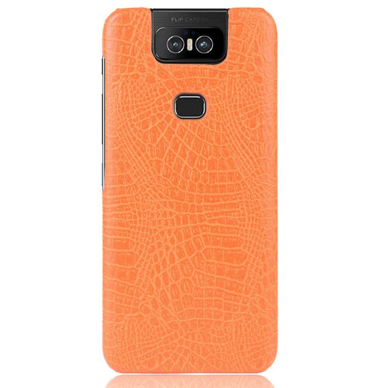 Cover Asus ZenFone 6 Sort Mobilcover Krokodillehudeffekt