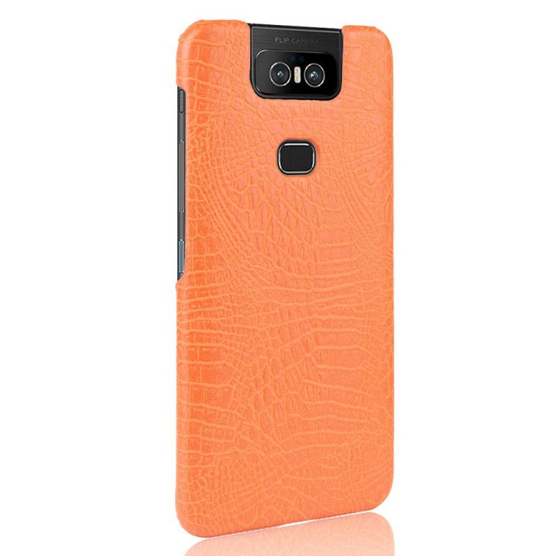 Cover Asus ZenFone 6 Sort Mobilcover Krokodillehudeffekt