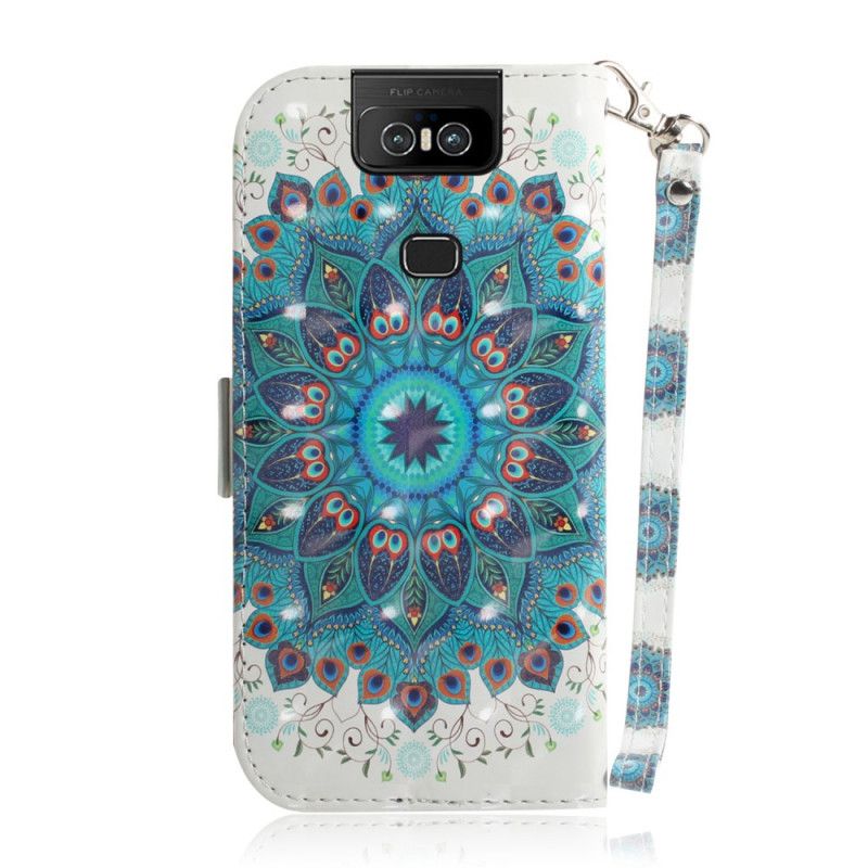 Flip Cover Læder Asus ZenFone 6 Mesterlig Mandala Med Rem