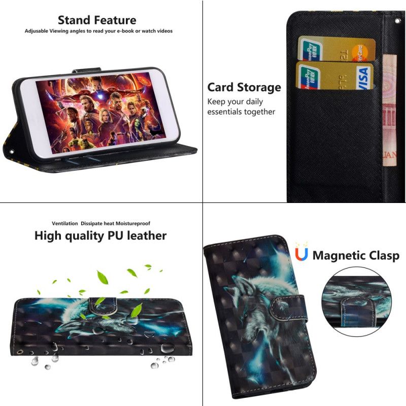 Flip Cover Læder for Asus ZenFone 6 Majestætisk Ulv