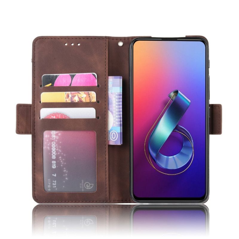 Flip Cover Læder for Asus ZenFone 6 Sort Førsteklasses Multikort